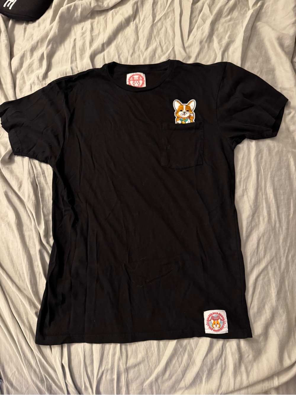 Corgi Pocket Graphic Short Sleeve Tee - Black